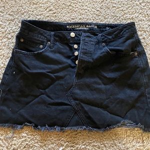 Black denim skirt